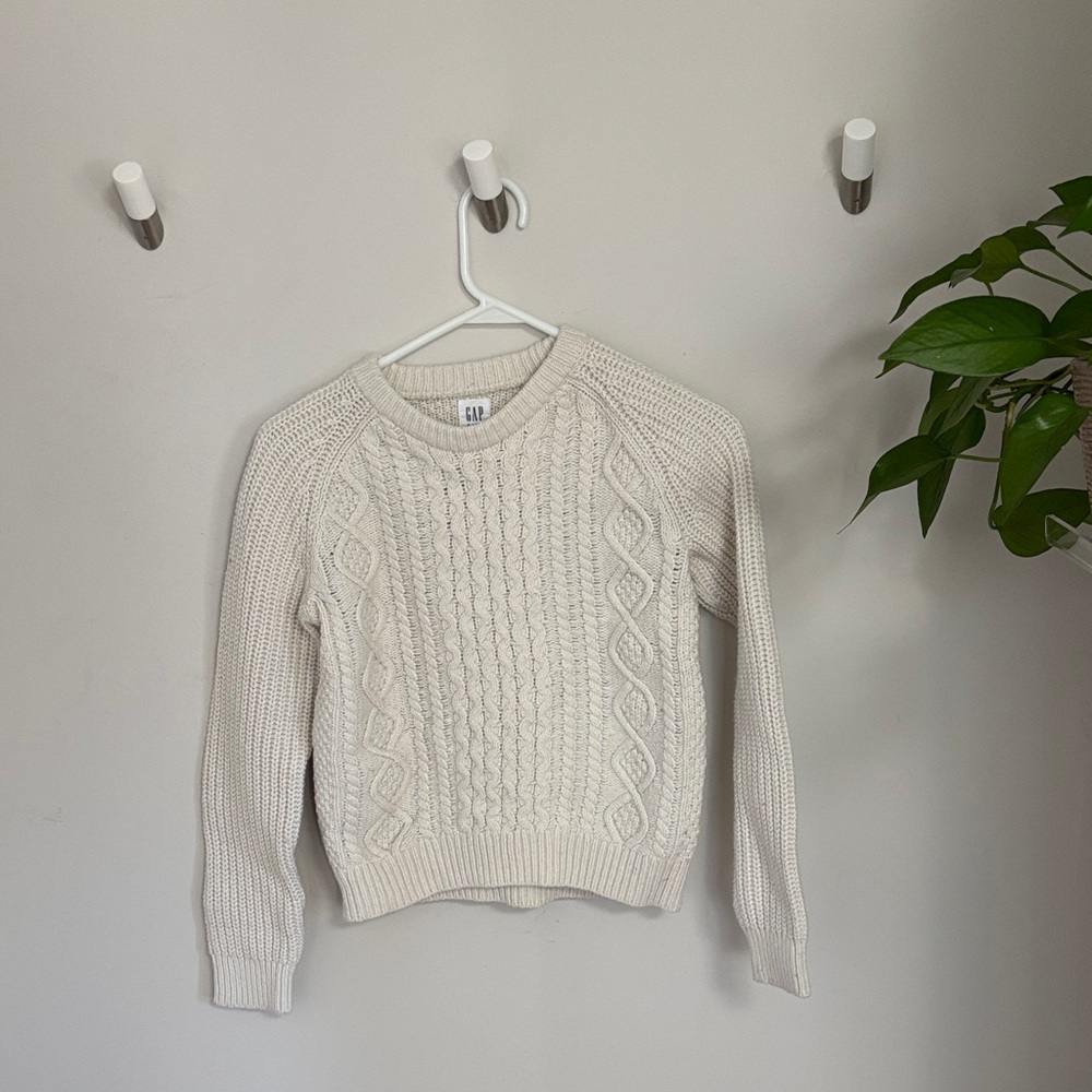 Youth Cream Cable Knit Sweater - size Large 11/12